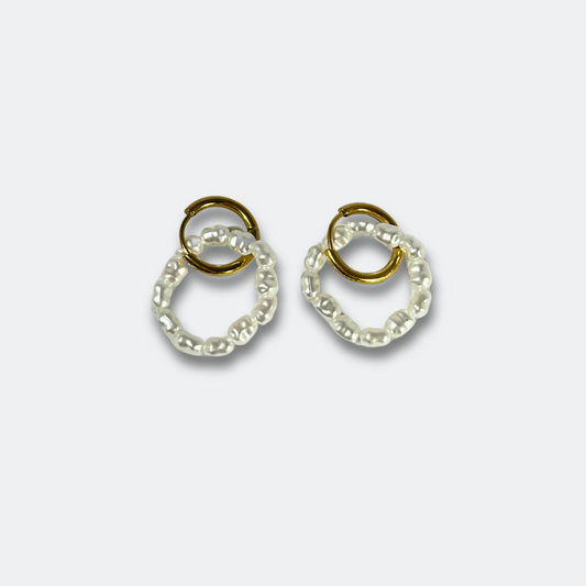 PENDIENTES MINI ARO PERLAS