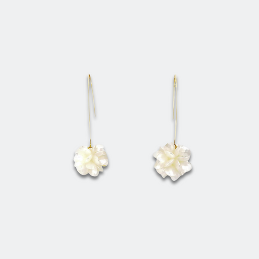 PENDIENTES CON BOLA DE FLOR